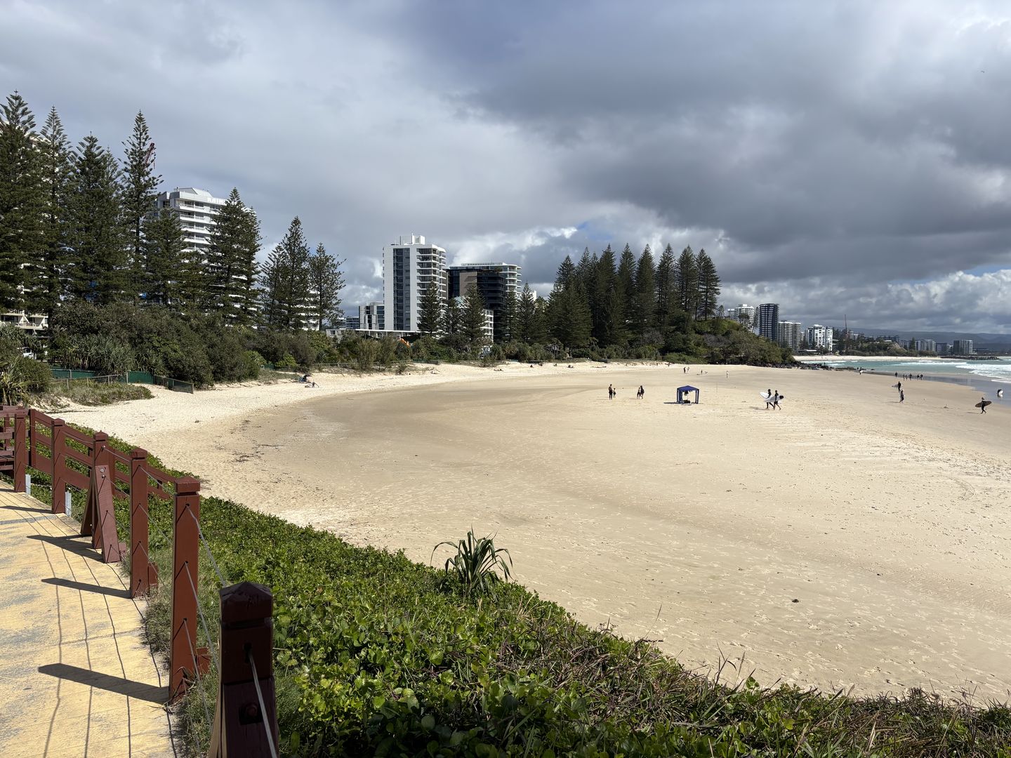 Rainbow Bay Beach looking north 11 August 2025